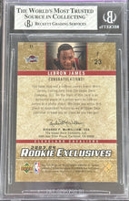 Load image into Gallery viewer, 2003 Upper Deck LeBron James Rookie Exclusives Jerseys RC Beckett 8 NM-MT
